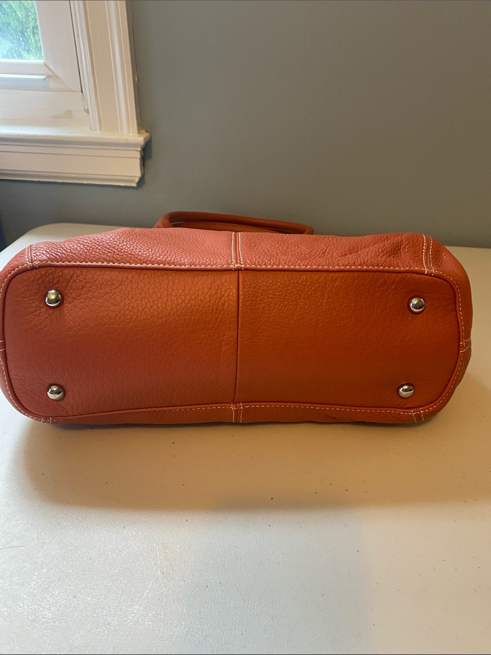 Tignanello Burnt Orange Leather Shoulder Tote - Picture 4 of 8